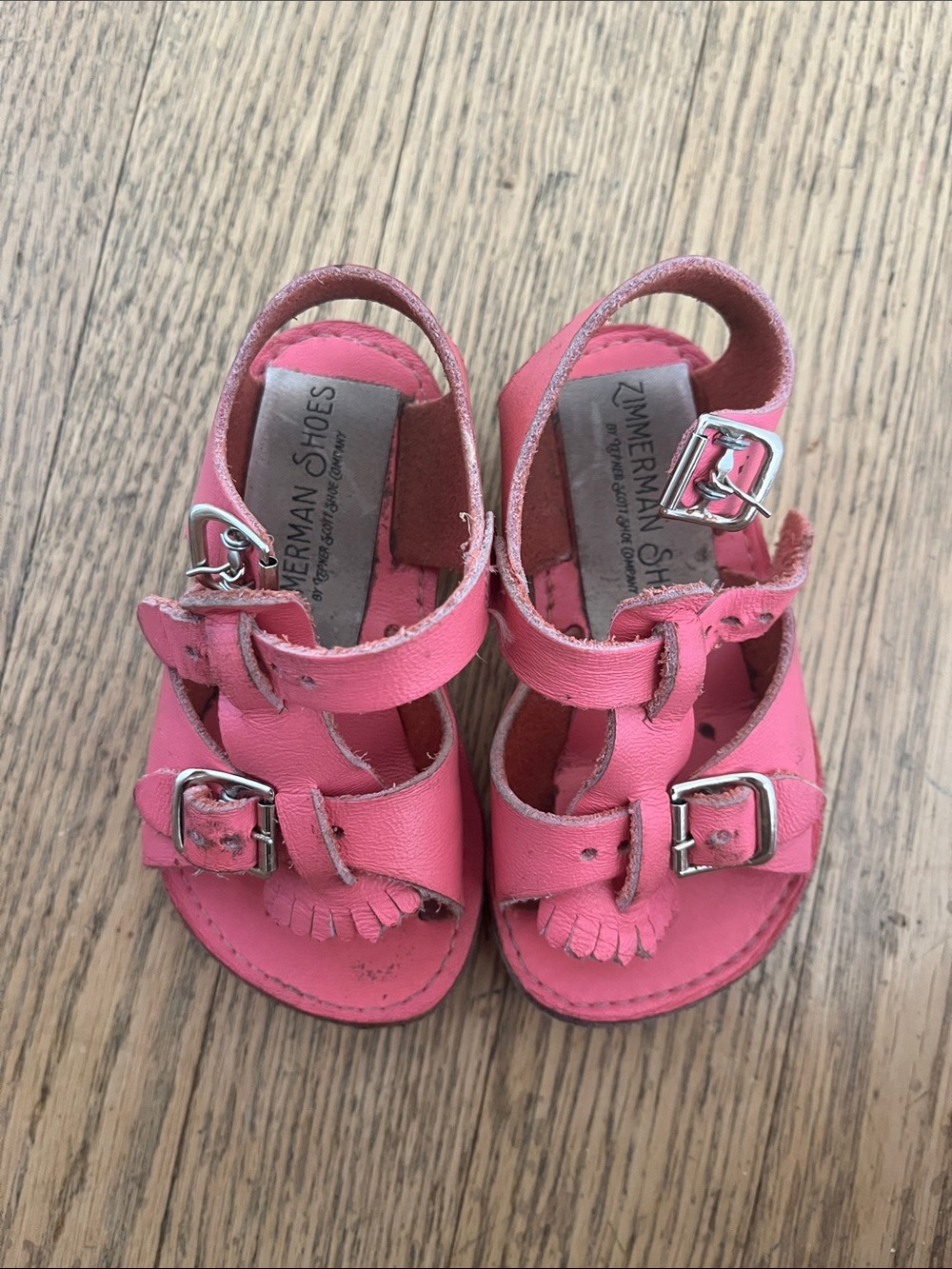 Zimmermann Pink Kids Leather Buckle Sandals